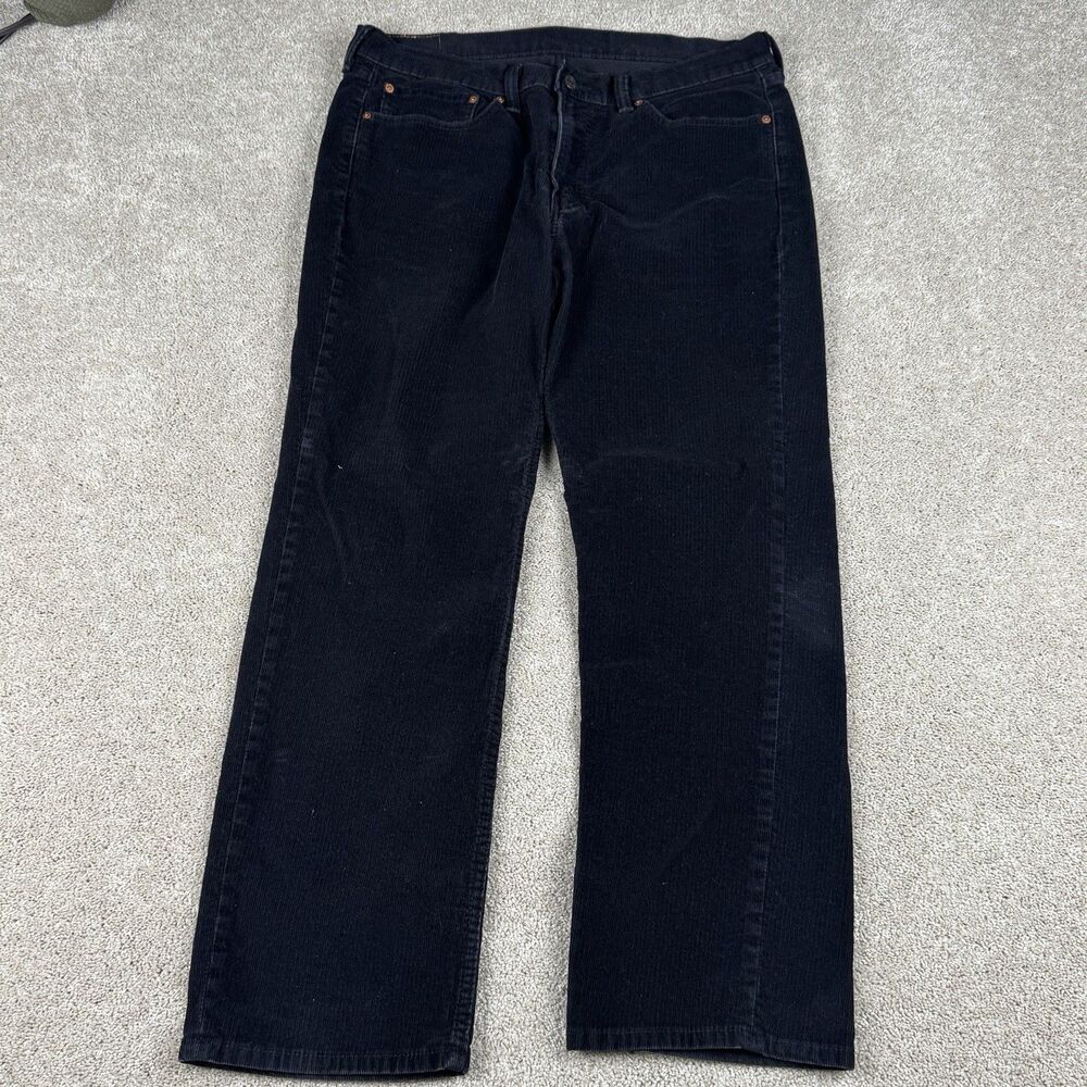 Levis 514 Straight Fit Corduroy Pants Mens 36x30 Black 5-Pocket Cords Casual